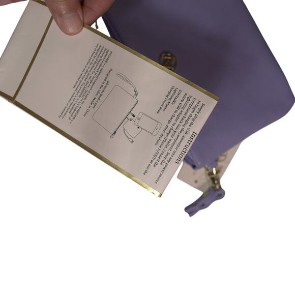 Adrienne Vittadini Charging Wallet Wristlet - Pebble Leather Blue NWT - Picture 6 of 12